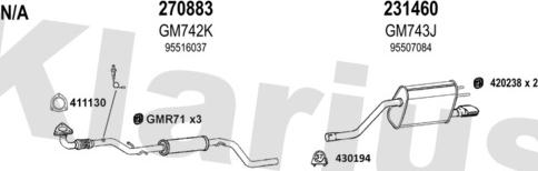 Klarius 391938E - Система випуску ОГ autocars.com.ua