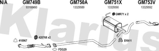 Klarius 391945U - Система випуску ОГ autocars.com.ua