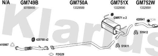 Klarius 391947U - Система випуску ОГ autocars.com.ua