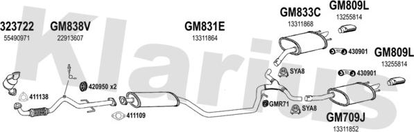 Klarius 392054U - Система випуску ОГ autocars.com.ua
