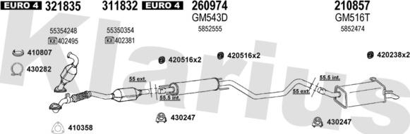 Klarius 392093E - Система випуску ОГ autocars.com.ua