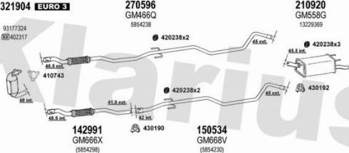 Klarius 392094E - Система випуску ОГ autocars.com.ua