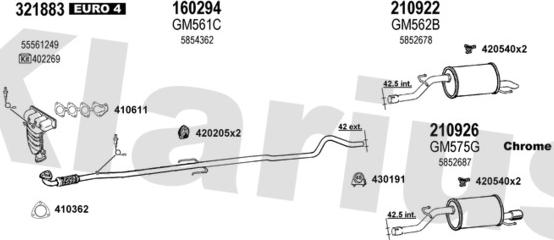 Klarius 392095E - Система випуску ОГ autocars.com.ua