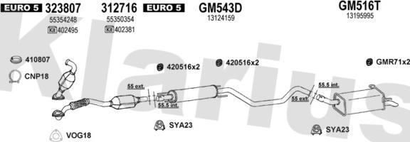 Klarius 392114U - Система випуску ОГ autocars.com.ua