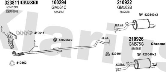 Klarius 392116E - Система випуску ОГ autocars.com.ua