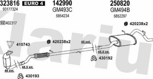 Klarius 392128E - Система випуску ОГ autocars.com.ua