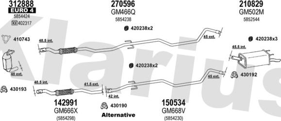 Klarius 392135E - Система випуску ОГ autocars.com.ua