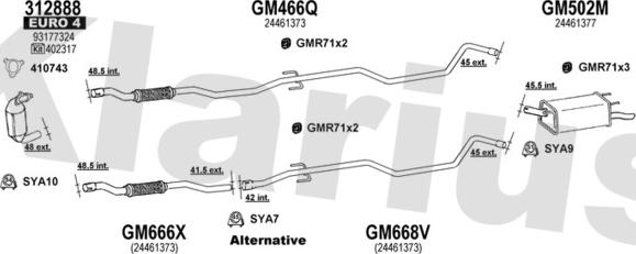 Klarius 392135U - Система випуску ОГ autocars.com.ua
