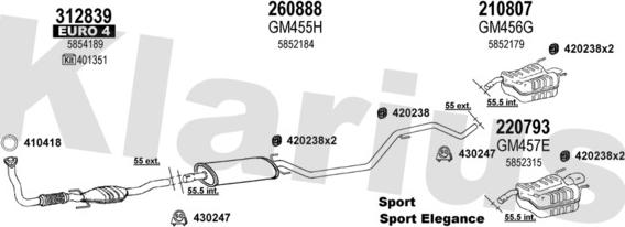 Klarius 392139E - Система випуску ОГ autocars.com.ua