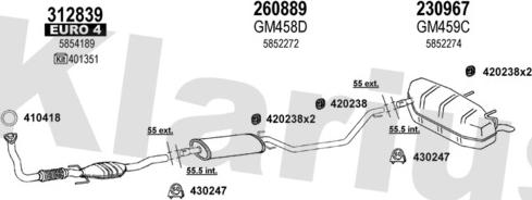 Klarius 392140E - Система випуску ОГ autocars.com.ua