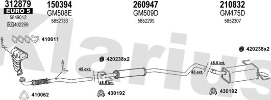 Klarius 392142E - Система випуску ОГ autocars.com.ua