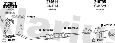 Klarius 392146E - Система випуску ОГ autocars.com.ua