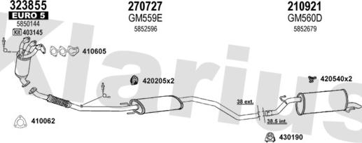 Klarius 392151E - Система випуску ОГ autocars.com.ua