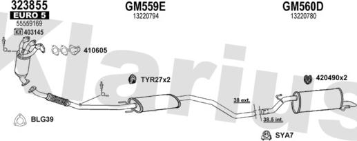 Klarius 392151U - Система випуску ОГ autocars.com.ua