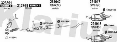 Klarius 392158E - Система випуску ОГ autocars.com.ua