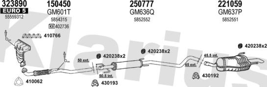 Klarius 392166E - Система випуску ОГ autocars.com.ua