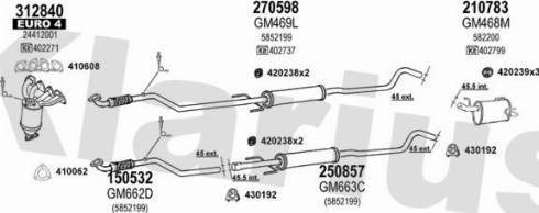 Klarius 392179E - Система випуску ОГ autocars.com.ua