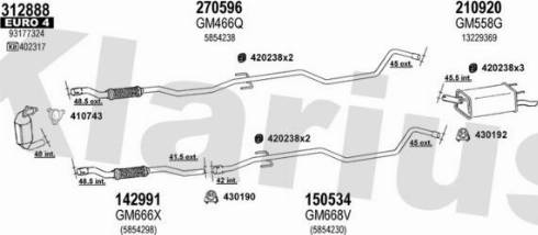 Klarius 392184E - Система випуску ОГ autocars.com.ua