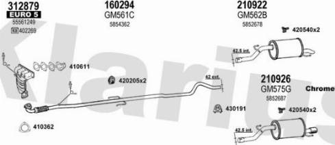 Klarius 392185E - Система випуску ОГ autocars.com.ua