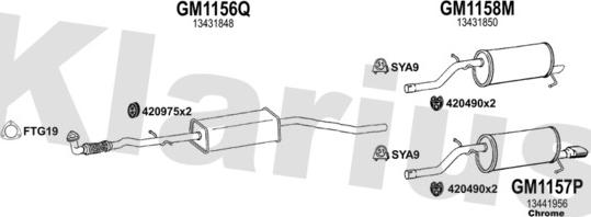 Klarius 392217U - Система випуску ОГ autocars.com.ua
