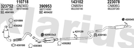 Klarius 392229E - Система випуску ОГ autocars.com.ua