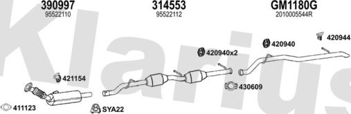 Klarius 392303U - Система випуску ОГ autocars.com.ua