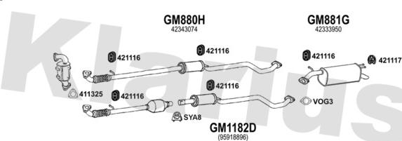 Klarius 392311U - Система випуску ОГ autocars.com.ua