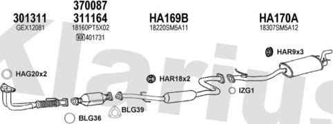 Klarius 420083U - Система випуску ОГ autocars.com.ua