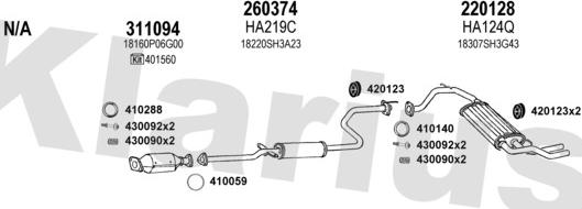 Klarius 420113E - Система випуску ОГ autocars.com.ua
