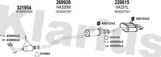 Klarius 420212E - Система випуску ОГ autocars.com.ua