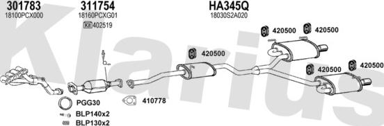 Klarius 420221U - Система випуску ОГ autocars.com.ua