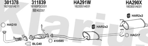 Klarius 420228U - Система випуску ОГ autocars.com.ua