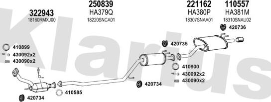 Klarius 420245E - Система випуску ОГ autocars.com.ua