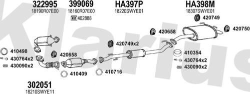 Klarius 420250E - Система випуску ОГ autocars.com.ua