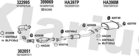 Klarius 420250U - Система випуску ОГ autocars.com.ua