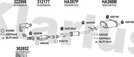 Klarius 420251U - Система випуску ОГ autocars.com.ua