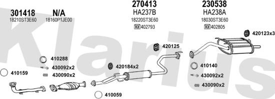 Klarius 420253E - Система випуску ОГ autocars.com.ua