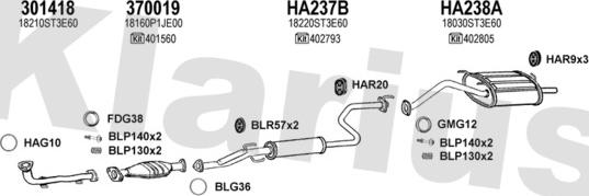 Klarius 420253U - Система випуску ОГ autocars.com.ua