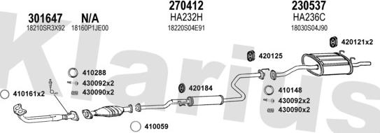 Klarius 420254E - Система выпуска ОГ avtokuzovplus.com.ua