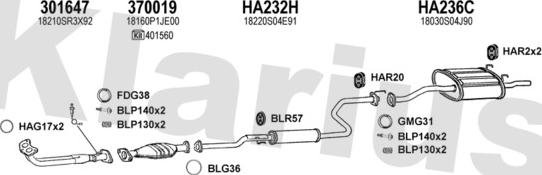 Klarius 420254U - Система выпуска ОГ avtokuzovplus.com.ua