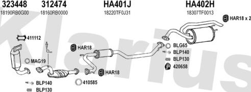 Klarius 420419U - Система випуску ОГ autocars.com.ua