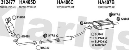 Klarius 420421U - Система випуску ОГ autocars.com.ua