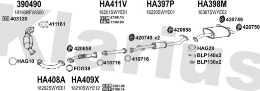 Klarius 420426U - Система випуску ОГ autocars.com.ua