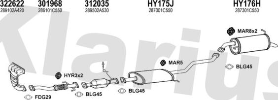 Klarius 450155U - Система випуску ОГ autocars.com.ua