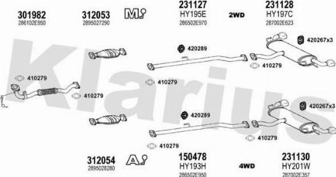 Klarius 450176E - Система випуску ОГ autocars.com.ua