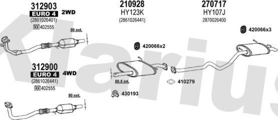 Klarius 450248E - Система випуску ОГ autocars.com.ua