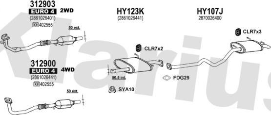 Klarius 450248U - Система випуску ОГ autocars.com.ua