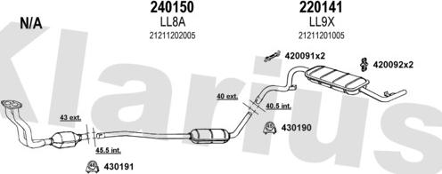 Klarius 490009E - Система випуску ОГ autocars.com.ua