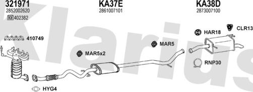 Klarius 500014U - Система випуску ОГ autocars.com.ua