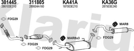 Klarius 500015U - Система випуску ОГ autocars.com.ua